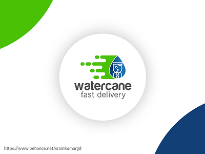 Water Cane Delivery Logo Design behance blue delivery app filter logo logo design mineral water water watercane