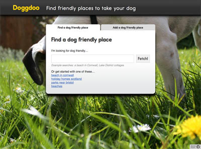 Doggdoo home v1 dog early version homepage