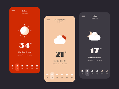 weather app app application bn digital brandnew dribbbleweeklywarmup interface minimal mobile weather