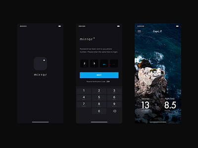 mirror app brandnew clean code design flight login minimal mobile simple ui