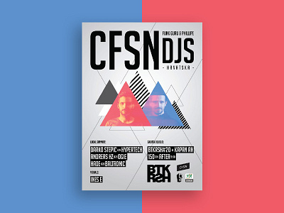 CFSN Djs bass geometric music party poster type typographic