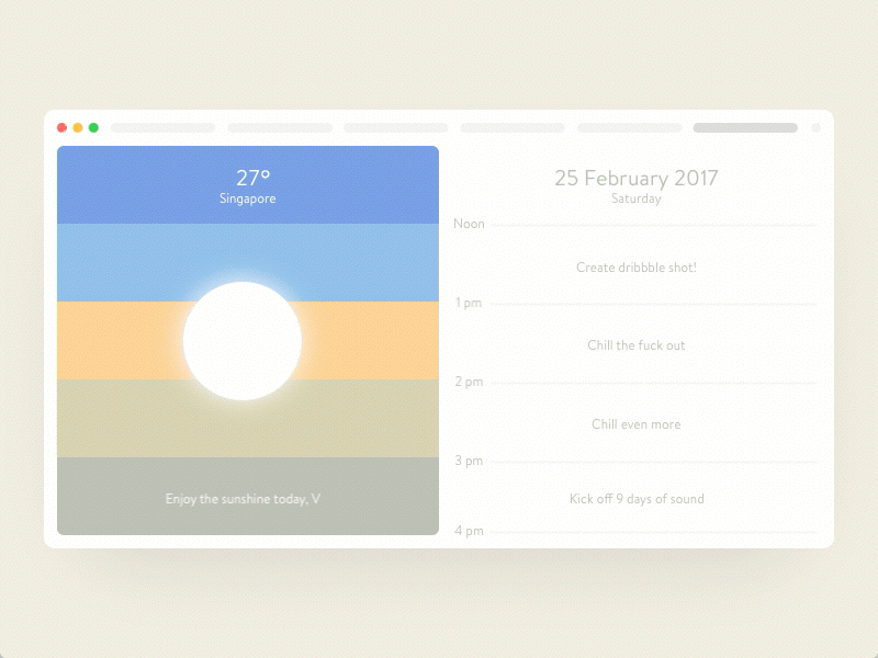 New Tab (Weather & Calendar) - 9 Days of UI #9 calendar colors extension new tab ui weather