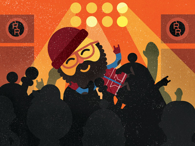 Crowd Surf! beard character concert crowd crowdsurf illustration texture vector