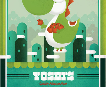 Just three quarters of a Yoshi... graphic design illustration typography vector