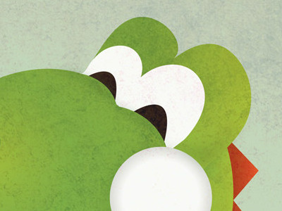 Finished Yoshi character illustration texture typography vector