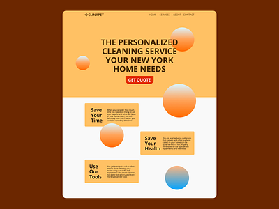 CLINAPET - The cleaning service for New York homes design landing page logo ui web design
