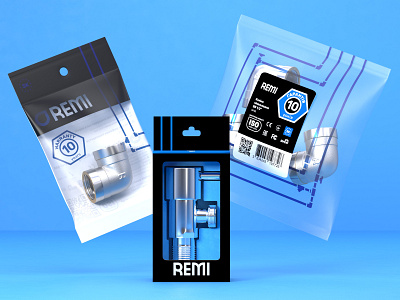 Remi: Identity, Package, 3D autodesk 3ds max branding corona renderer graphic design logo package design package visualization packaging pipes plumbing visual identity