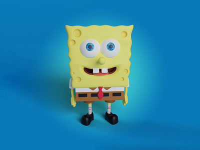 Spongebob 3D Character Design 3d 3dmodelling animation art direction blender blenderart branding character cycles render design graphic design illustration logo modelling motion graphics render sketch design spongebob ui