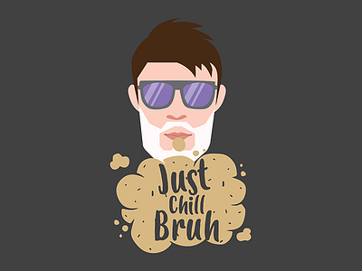 Just Chill Bruh beard blog character cool illustration man smoke vector