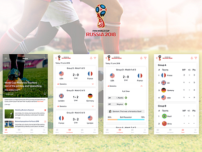 Football Wireframe Screens Design design fifa world cup football app ios mobile app sport sport app ui ux