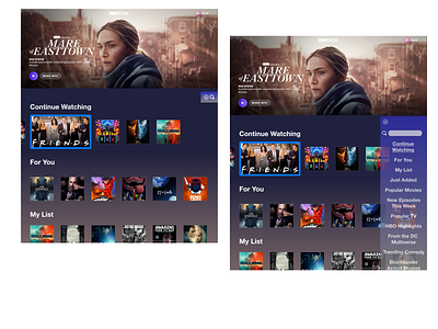 HBO Max Navigation Design - PS4 design ui