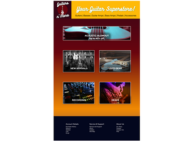 Guitars n' More eCommerce site branding design ecommerce feedback logo ui ux web