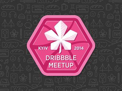 Dribbble Meetup Kyiv Logo basketball branding dribbble kiev kyiv logo macpaw meetup pink sticker