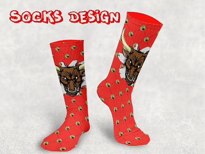 Custom Socks Design & Mockup branding bullsocks custom custom logo custom type customdesign flat illustration logo minimal simple design socks socks design svg svg animation svg icons