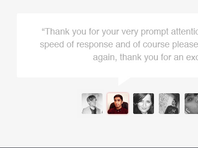 Kind Words From Happy Customers clean feedback golden face prekesh testimonials ui website