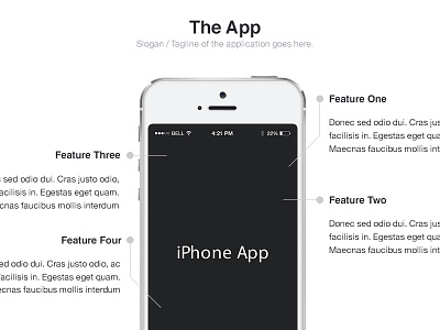 The App demo design feature iphone mobile product showcase ui web website