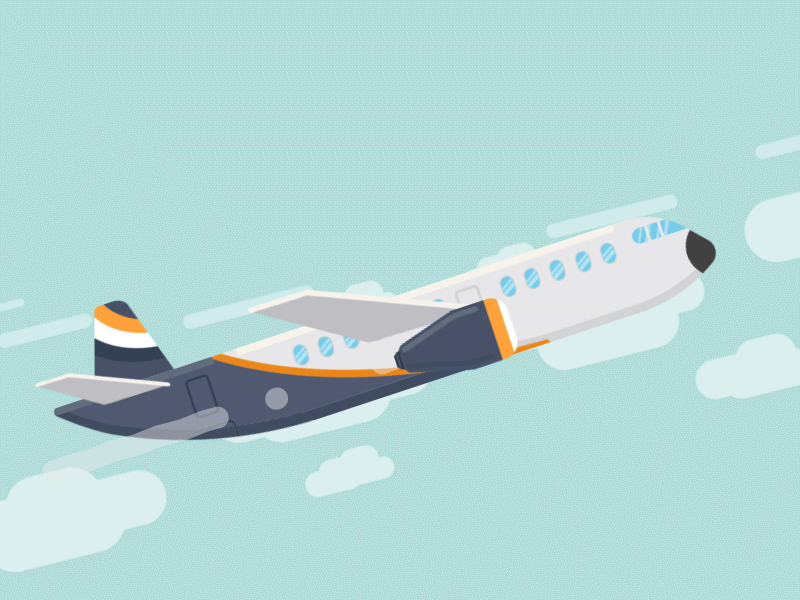 Plane animated clouds flight fly gif graphics illustration motion plane sky