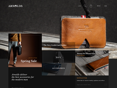 Arnolds card design ecommerce layout minimal shopify store template theme ui web design webdesign