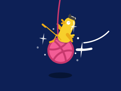 Quack quack! Hi Dribbble! after effects animation ball character dribbble duck flat illustration thank you