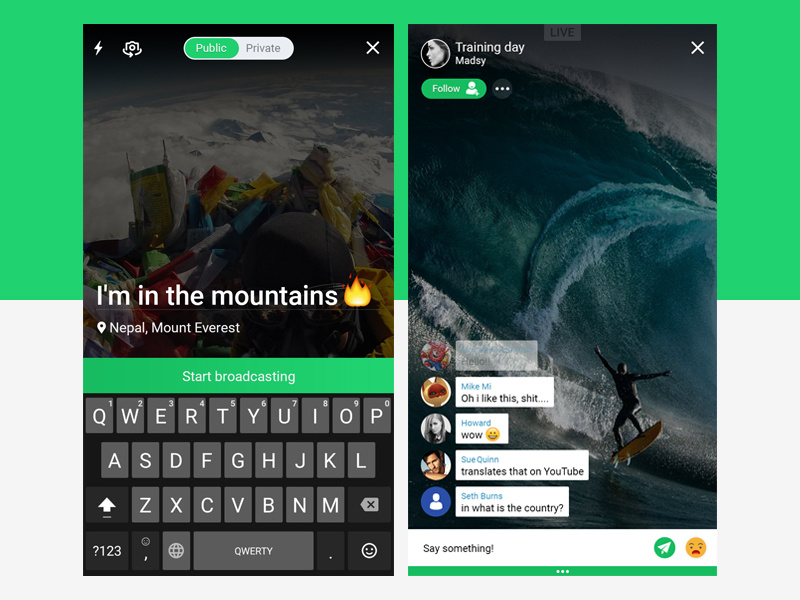Broadcasting app by Alexander Karpovich on Dribbble