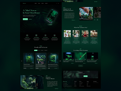 Forestic | Terrarium Shop Landing Page design flower garden gardening green landing page nature plant plant shop plant store plants terrarium tree ui ui design uiux ux web website