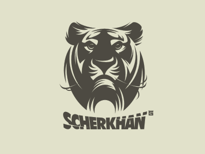 Logo Scherkhan jungle tiger animals logo nature vector cat t-shirt mascot identity arms letterpress