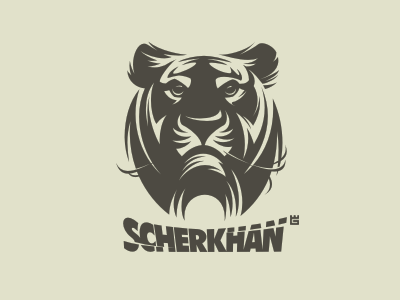 Logo Scherkhan animals arms cat identity jungle letterpress logo mascot nature t shirt tiger vector