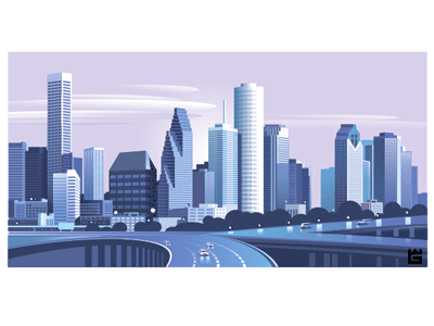 Illustration of "Houston" architecture blue building city illustration skyscraper texas usa vector