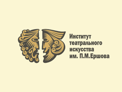 Logo of Theatre Institute arms cinema illustration logo mascot symbol theater vector