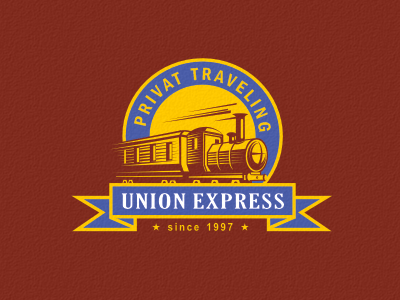 Union Express logo arms illustration locomotive logo railroad tourism transportation vector