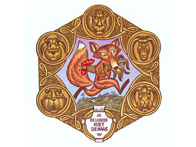 Ex Libris Riet de Haas (Letterpress) animal bull ferret fox illustration letterpess lion logo rabbit ram typography