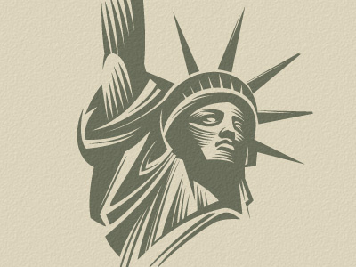 Statue of Liberty, New York architecture arms city illustration letterpress liberty logo mascot new printing screen symbol t shirt texture usa vector york