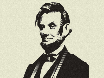 Abraham Lincoln letterpress america black character embossing head illustration letterpress logo mascot north president print screen stamping t shirt texture typography u.s. vector