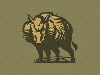 Wild boar Hog forest hog hunting illustration letterpress logo nature vector wild boar