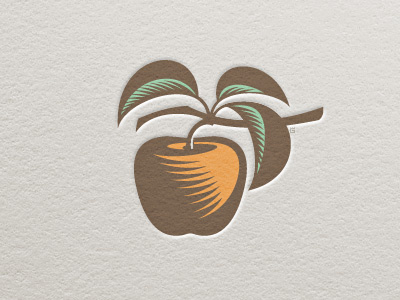 Logo Apple Letterpress color apple fruit garden illustration letterpress logo nature vector woodcut