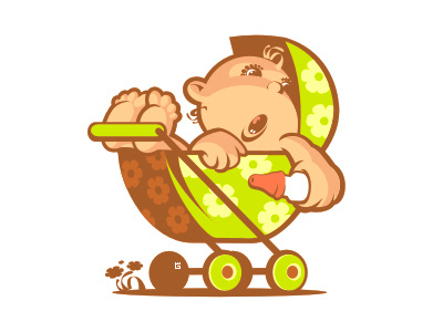 Illustration baby stroller baby stroller illustration logo milk vector