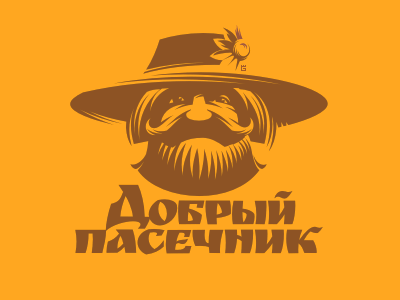 Logo Honey Bee WIP bees face flower honey illustration letterpress logo mustache typography vector
