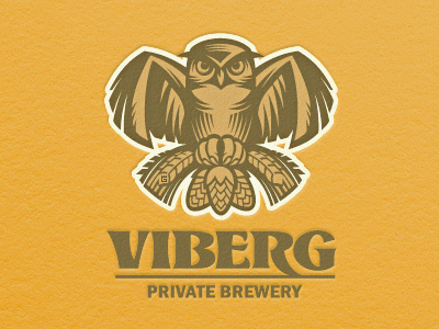 Beer Owl animal bird illustration letterpress logo owl typography vector