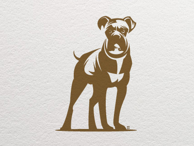 Dog Boxer Letterpress animal animals dog emblem illustration letterpress logo sports vector
