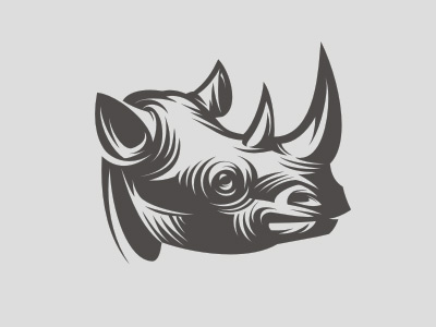Rhino, illustration africa animal etterpress logo t-shirts