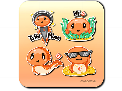 Crypto coin mascot sticker telegram