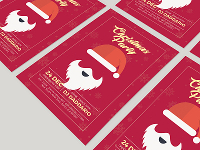 Christmas Party Flyer christmas event flyer holy minimal party poster santa simple snow winter xmas
