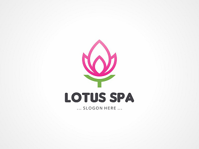 Lotus Spa Logo beauty cosmetic fashion female feminine girl lotus makeup resort salon shop spa wellness