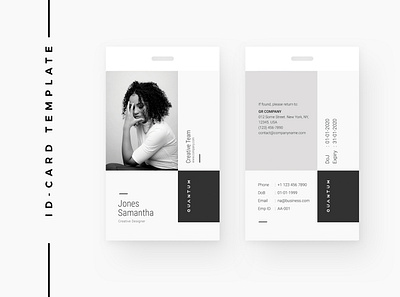 Creative ID Card abstract badge brand business card design employee feminine id id card id card design minimal office stationary stationery template