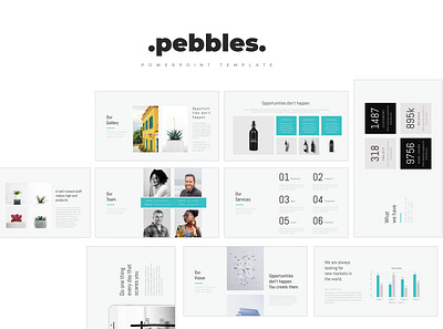 Pebbles PowerPoint Template chart deck freebie infographic minimal pitch pitch deck design pitchdeck simple