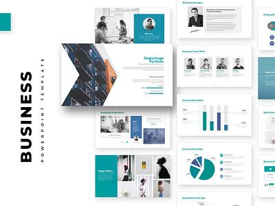 Business PowerPoint Template chart infographic minimal pitch simple