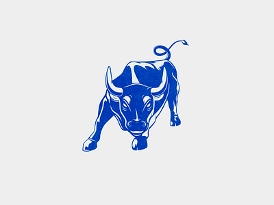 Wall Street Bull blue bull cow ox vector wallstreet