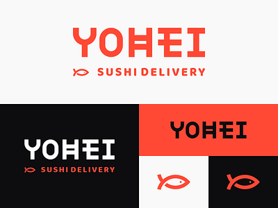 Yohey Sushi Delivery brand delivery fish japanese logo sushi