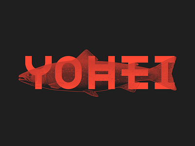 Yohei fish logo red salmon sushi type