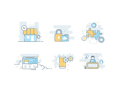 Icons for landing page app experience icons illustration interface line ui user ux web website